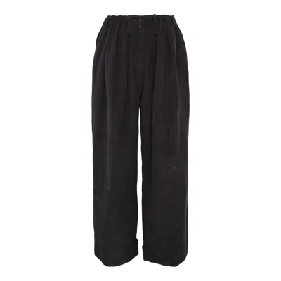 Open Yy Corduroy Full Gather Pants In Black