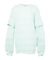 Open Yy Cotton Striped T-shirt In Blue