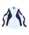 Open Yy Curved Patchwork Shirt In White