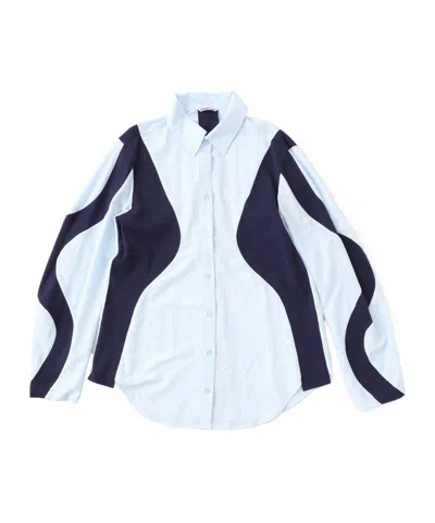 OPEN YY CURVED PATCHWORK SHIRT