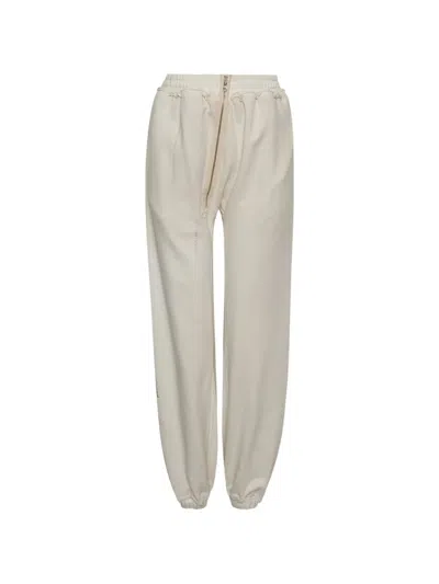 Open Yy Curved-zip Track Pants In Neutral