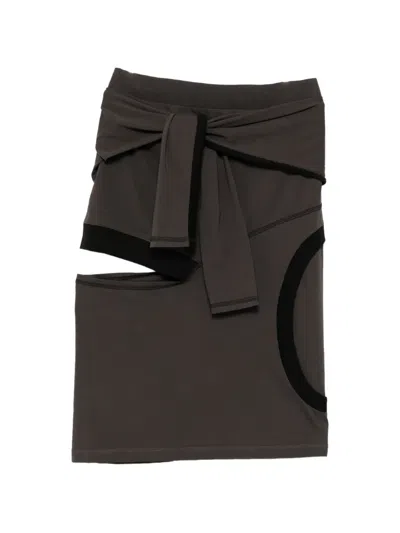 Open Yy Cut-out Colour-block Midi Skirt In Gray