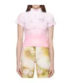 Open Yy Cycling T-shirts In Pink