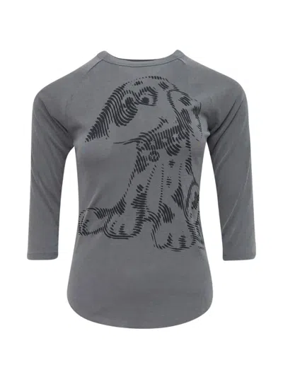Open Yy Dalmatian Doodle-print T-shirt In Grey