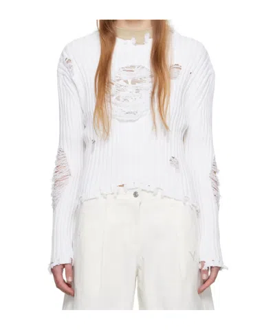 OPEN YY DAMAGED HEART SWEATER