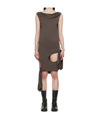 Open Yy Deconstructed Dress In Brown