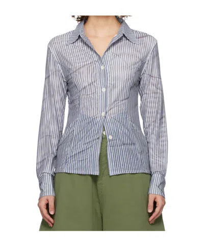 OPEN YY DOUBLE-LAYERED MESH PRINT SHIRT