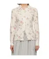 Open Yy Double-layered Mesh Print Shirt In Yellow