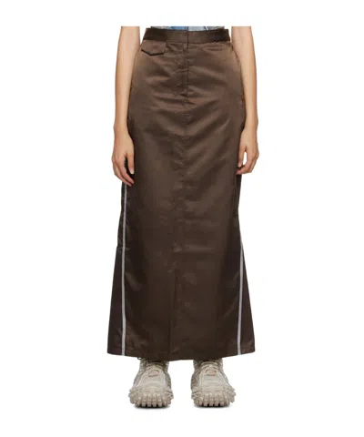 Open Yy Double Pocket Skirt In Brown
