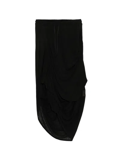 Open Yy Draped Skirt In Black