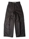 Open Yy Drawstring-hem Wide-leg Trousers In Black