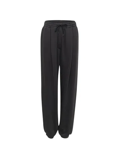 Open Yy Drawstring Pleated Trousers In Black