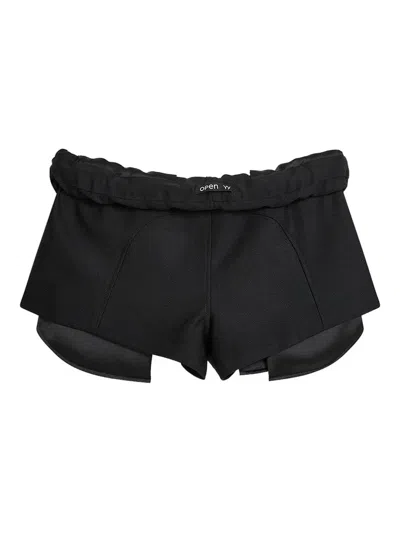 Open Yy Drawstring-waist Shorts In Black