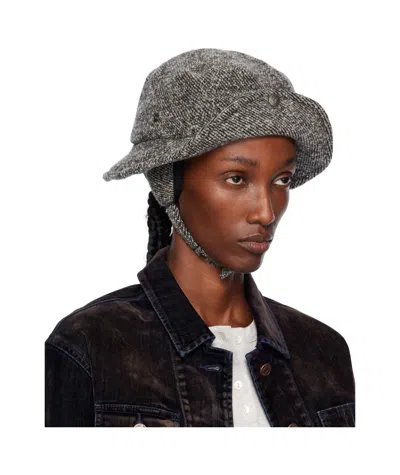 Open Yy Ear-flap Logo-detail Hat In Blue