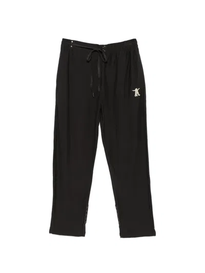 Open Yy Embroidered-logo Track Pants In Black