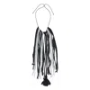 Open Yy Fabric Fringe Necklace In Pattern