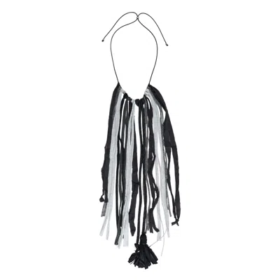 Open Yy Fabric Fringe Necklace In Pattern
