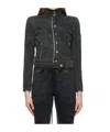 Open Yy Faded Motorcycle Jacket In Blue
