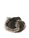 Open Yy Faux-fur Corduroy Earflap Hat In Black