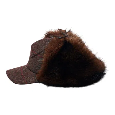 Open Yy Faux Fur Earflap Cap In Brown
