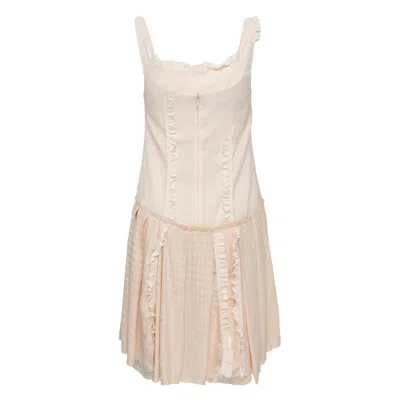 Open Yy Flapper Pleats Dress In Neutral