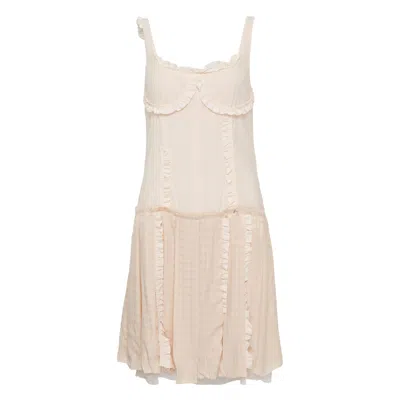 Open Yy Flapper Pleats Dress In Neutral