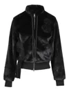 Open Yy Floral Appliqué Jacket In Black