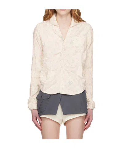 Open Yy Floral Pattern Shirt In Neutral