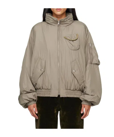 Open Yy Fluid Cargo Bomber Jacket In Neutral