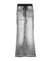 Open Yy Front Jean Effect Jersey Skirt In Gray