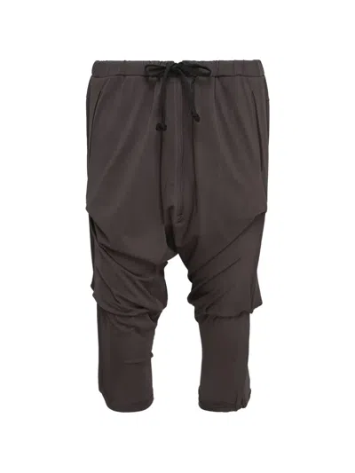 Open Yy Gathered Sarouel Shorts In Brown