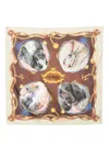 Open Yy Graphic-print Silk Bandana In Burgundy