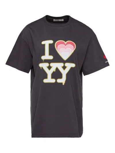 Open Yy Graphic-print T-shirt In Black