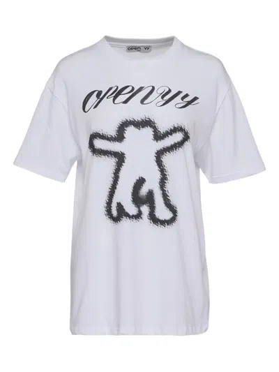 Open Yy Graphic-print T-shirt In White