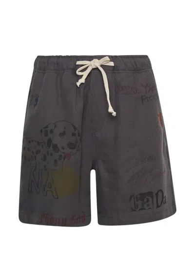 Open Yy Graphic-print Shorts In Gray
