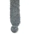 Open Yy Shaggy Pompon Scarf In Gray