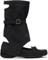 Open Yy Gray Ballet Flat Cut-out Boots In Black