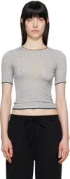 Open Yy Gray Contrast Edge T-shirt In Gray