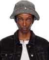 Open Yy Gray Detachable Ear Flaps Bucket Hat In Gray
