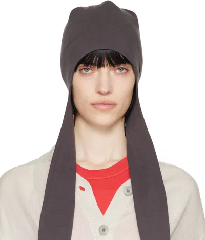 Open Yy Gray Jersey Earflap Beanie