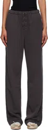 Open Yy Lace-up Drawstring Track Pants In Gray