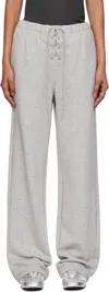 Open Yy Gray Lace Up Lounge Pants In Multi