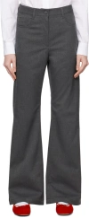 Open Yy Gray Loose Bootcut Trousers In Grey