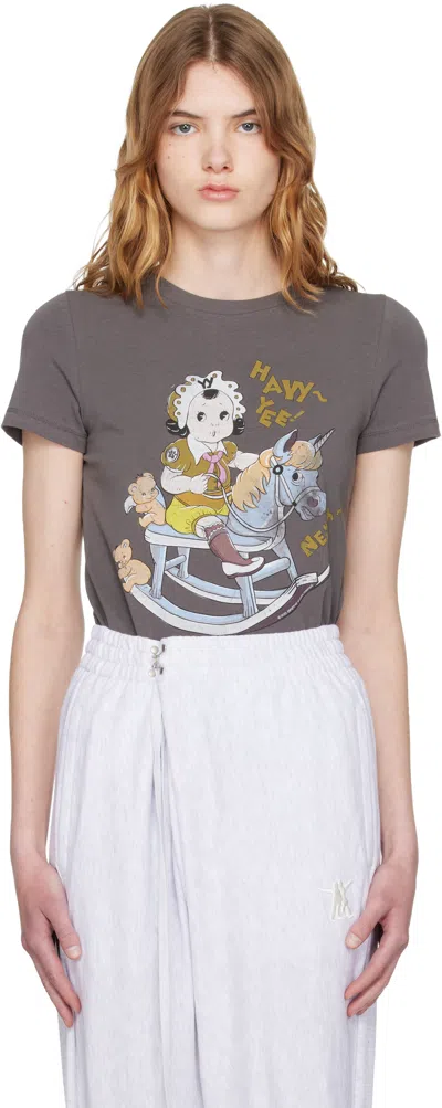 Open Yy Gray Rocking Baby T-shirt