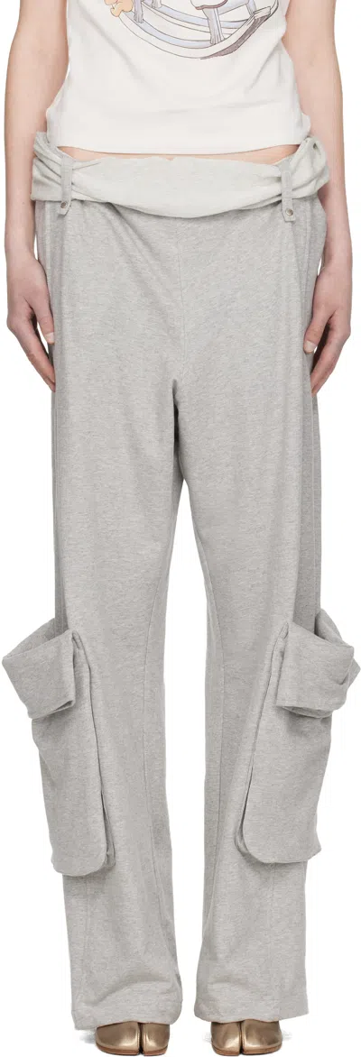 Open Yy Gray Rolled Waist Sweat Cargo Pants