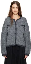 Open Yy Gray Shaggy Cardigan In Gray