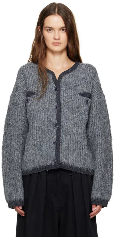 Open Yy Gray Shaggy Cardigan