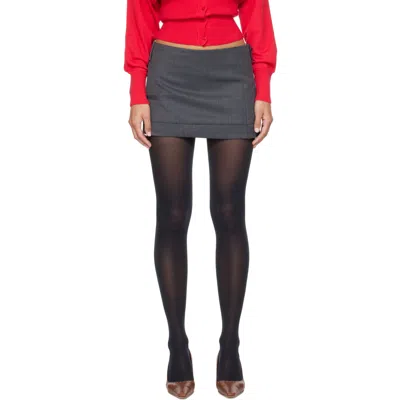 Open Yy Gray Tailored Trouser Miniskirt In Charcoal