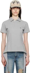 Open Yy Gray Trim Polo In Gray