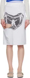 Open Yy Gray Yy Hug & Heart Cutout Midi Skirt In Gray